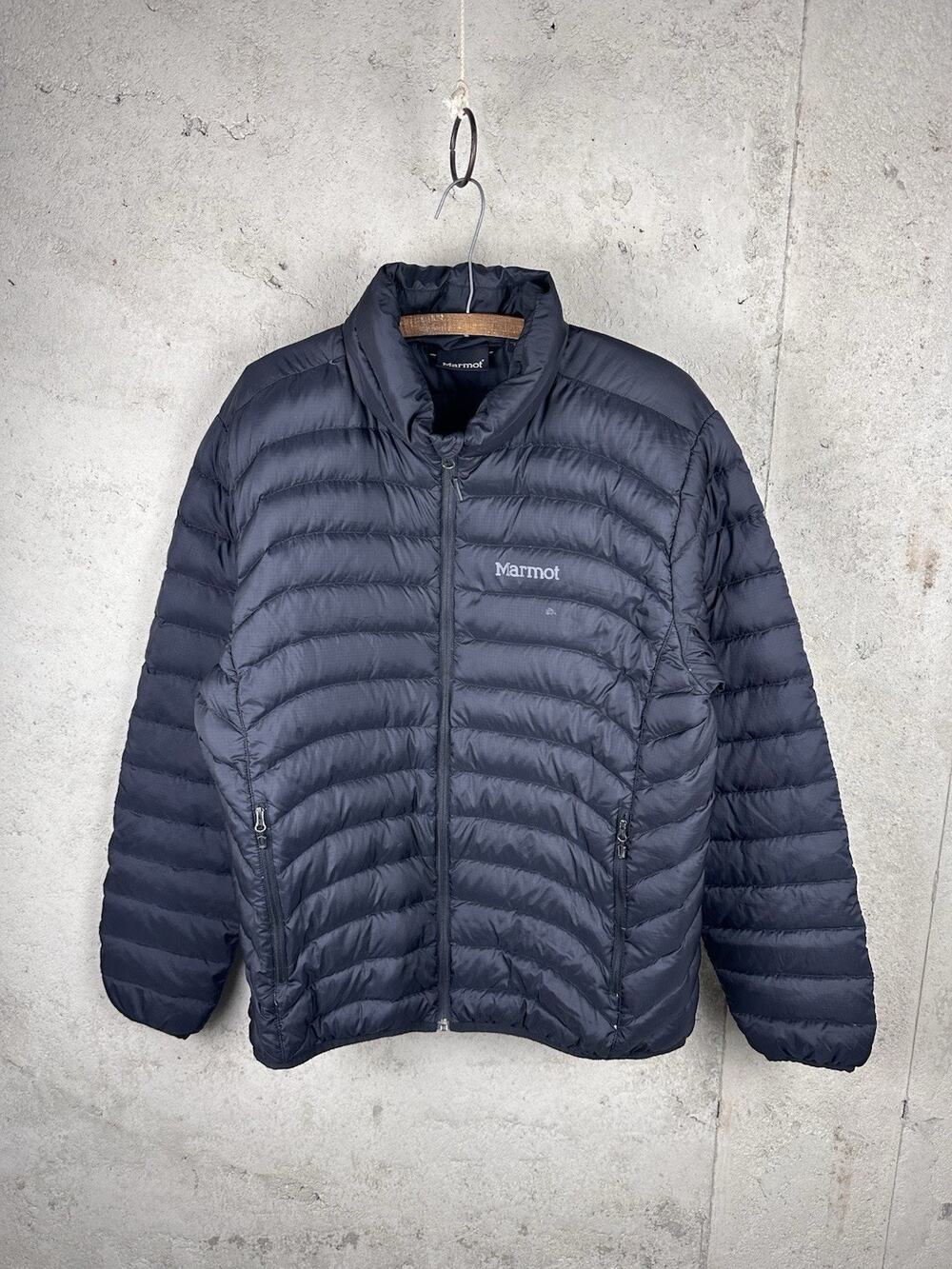 Marmot 600 Fill Goose Down Full Zip Winter Black Lightweight Puffer Jacket Large